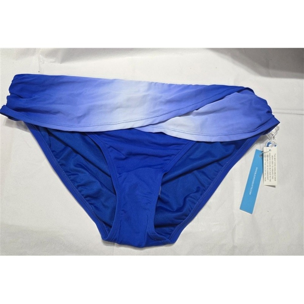 NWT Bleu Rod Beattie Sea Dive SZ 12 Blue Banded Bikini Swim Bottom 132443